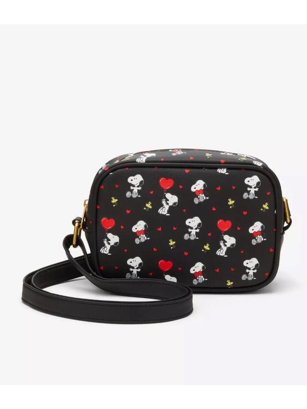 Loungefly Peanuts Snoopy Hearts Camera Crossbody Bag